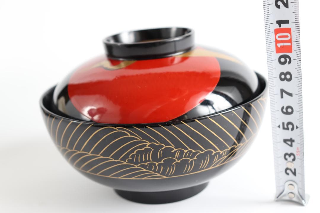 輪島塗 西久保田漆器 鶴金蒔絵 椀 お椀 吸物 雑煮 ①