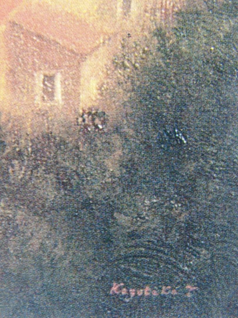 田畑和高、トスカーナ暮色、希少な画集より、新品高級額・額装付