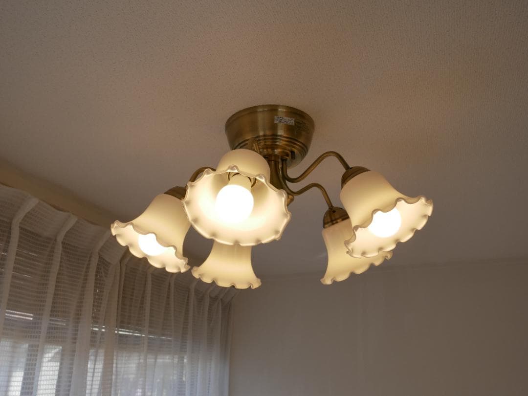 シャンデリア 5灯北欧 フラワーペンダントライト 照明器具 おしゃれ リモコン