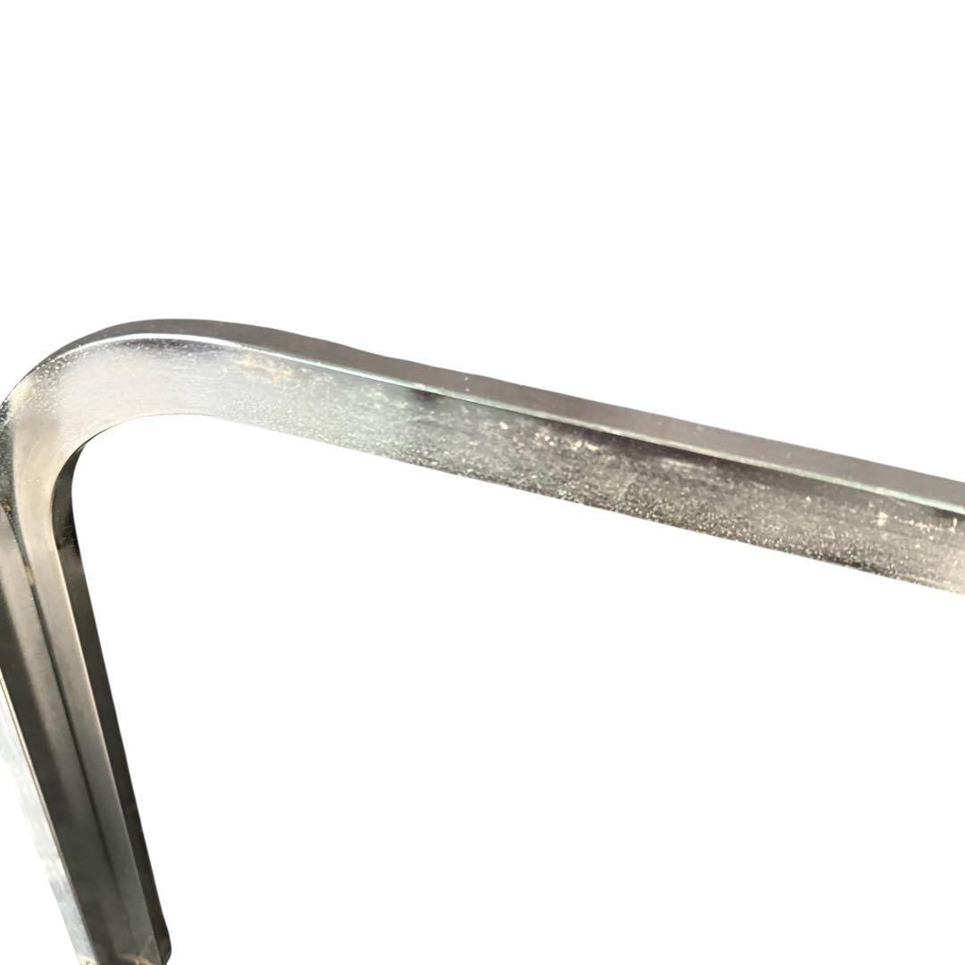 ラリー様　HR810 レトロなガラステーブル　スチール　シルバー