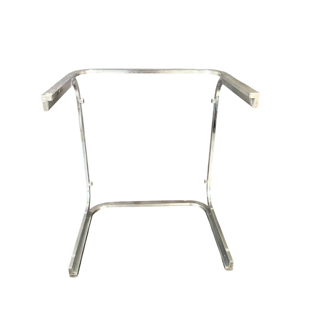 ラリー様　HR810 レトロなガラステーブル　スチール　シルバー