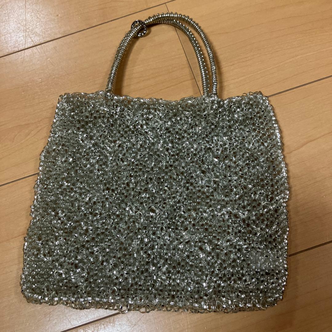 ANTEPRIMAシルバー ビーズ編み パーティーバッグ