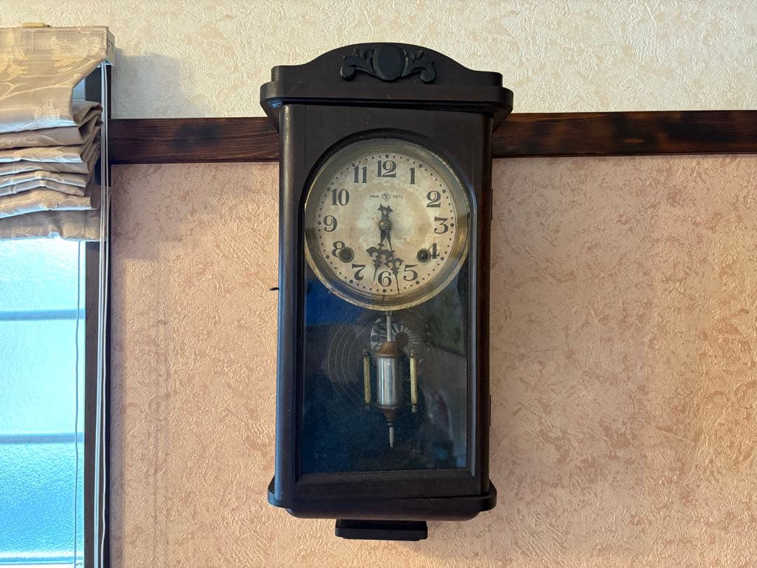 動作品・戦前の木製掛時計・ボンボン時計・愛知県時計製造同業組合