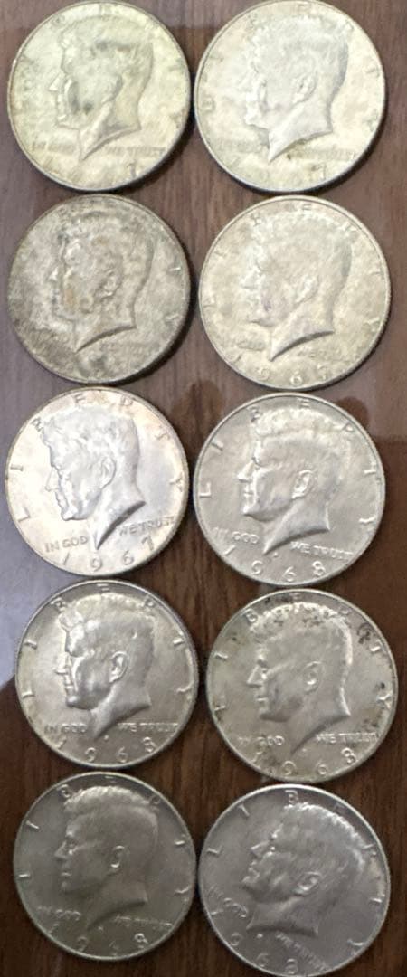 銀含有40％　ケネディハーフダラーおまとめ１０枚セット