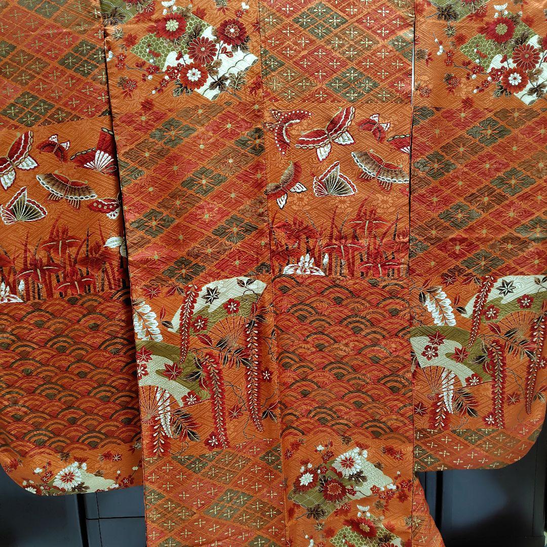 yukky★正絹　駒刺繍金彩　古典地紋　お振袖