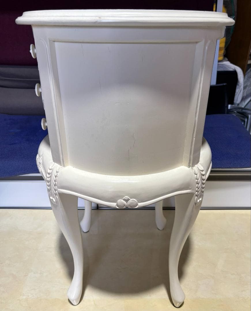 アンティーク風 猫脚 姫家具エレガントコモ ラウンド3段チェスト マホガニー材