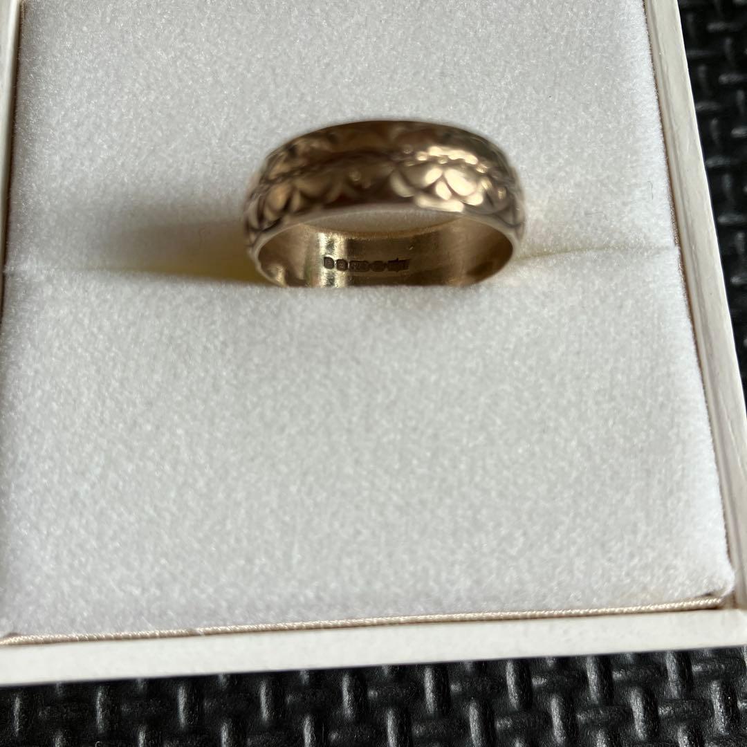 L*a様 375刻印あり　ゴールドリング　ユニセックスリング