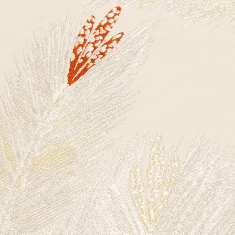 新品西陣名門織物正絹単彩織工芸「王朝松図」瑞宝文特撰錦箔豪華振袖兼礼装用袋帯