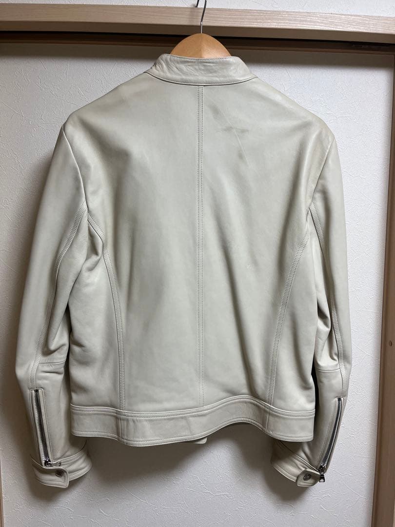 エンメティ シングルライダース　アンドレア　ラムレザー　アイボリー　50