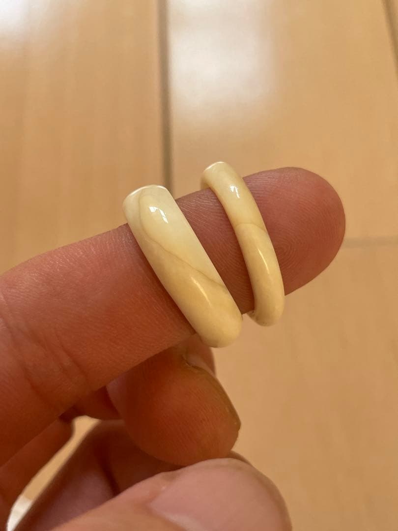 鯨歯リング　17.5〜17.8号マッコウ　抹香鯨　印材　根付け　ボーンカービング
