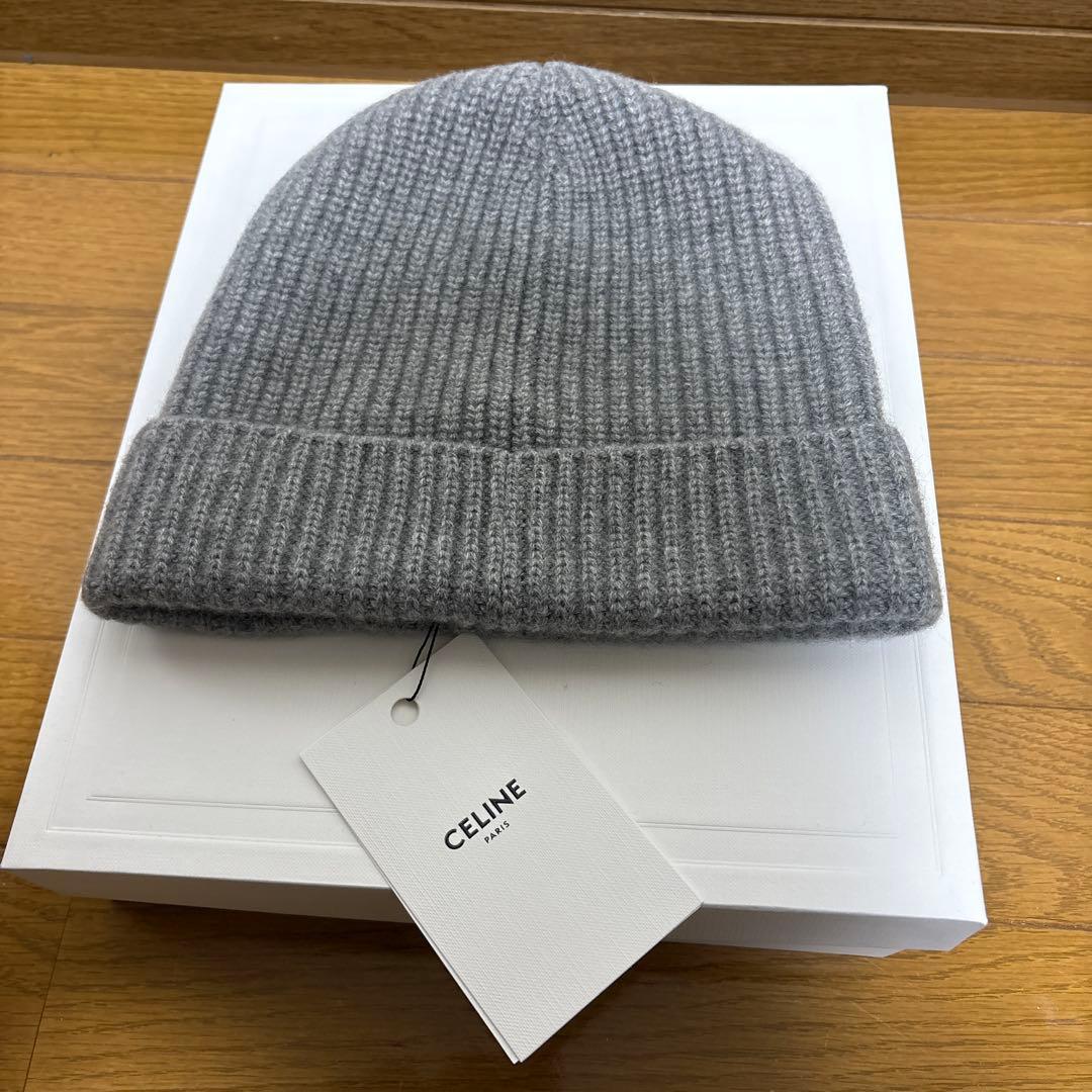 CELINE グレー ニット帽 （最終値下げです）CACHEMIRE