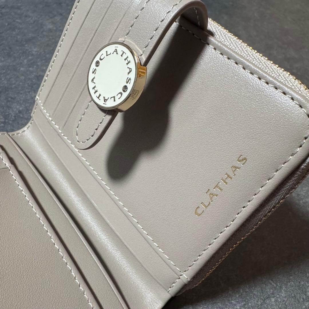 CLATHAS ブラック 二つ折り財布 クレイサス ラウンドファスナー
