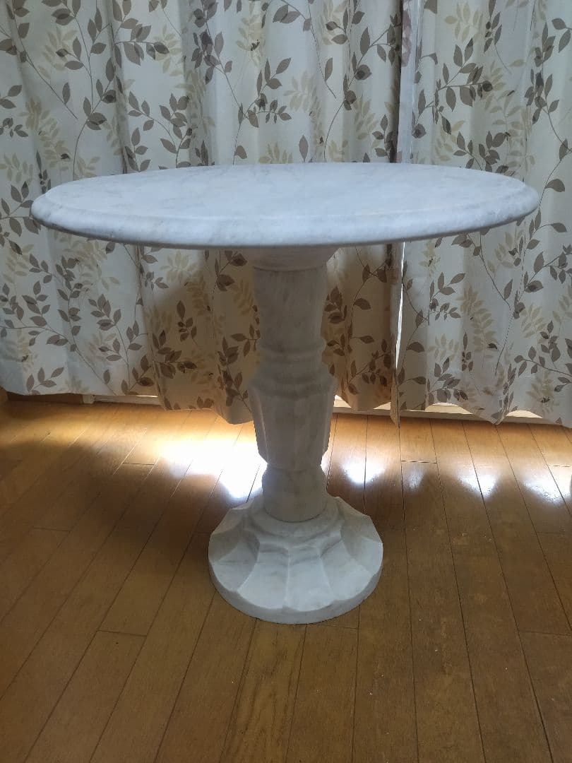 【取引成立済ローズ⑤】大理石円形テーブルセット（テーブル皿）