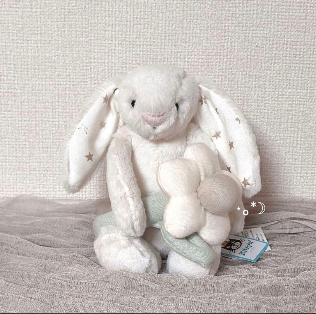 ジェリーキャット トゥインクル バニー ぬいぐるみ＆フラワーラトル セット