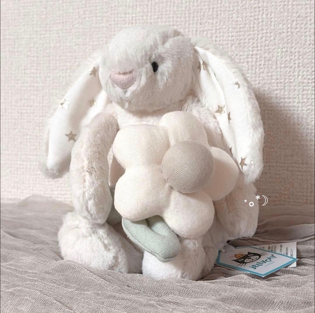 ジェリーキャット トゥインクル バニー ぬいぐるみ＆フラワーラトル セット