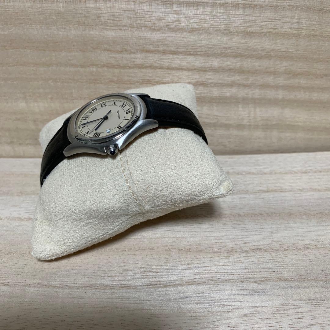 美品 カルティエ パンテール クーガー シルバー ローマン デイト LM