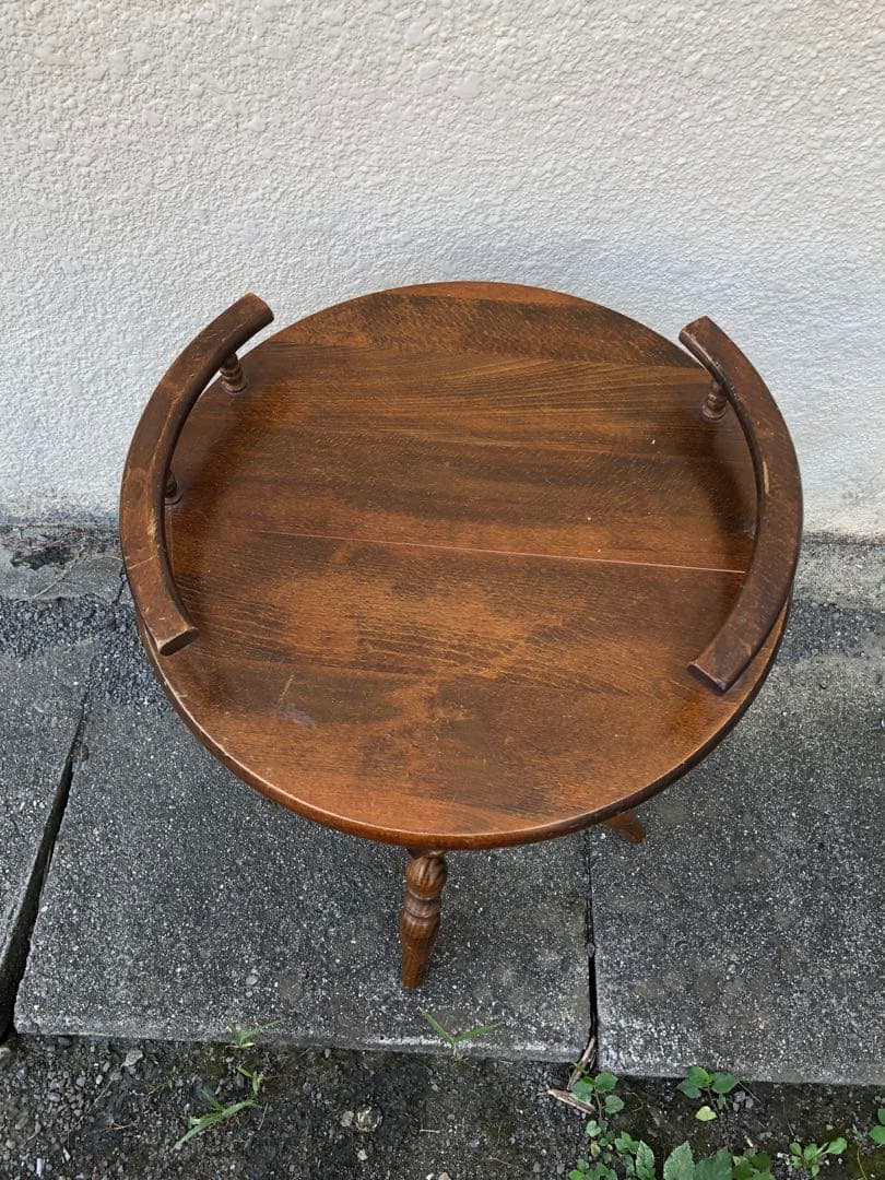 昭和レトロ 飛騨産業 キツツキ サイドテーブル コーヒーテーブル 丸テーブル