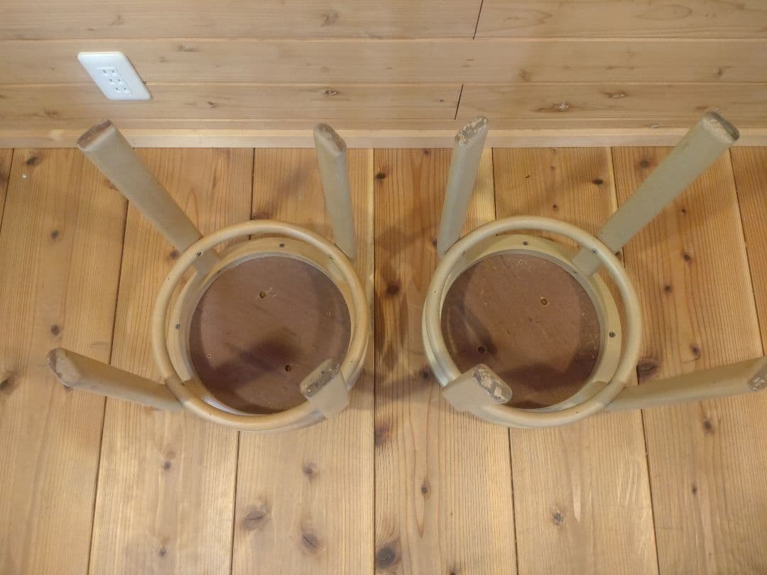 秋田木工　スタッキング　曲木スツール　ブナ材　2脚セット　1990年代