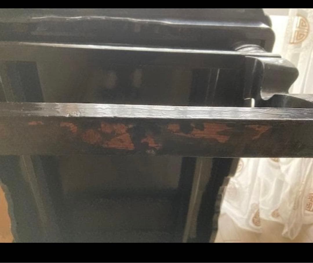 韓国美術 螺鈿細工 漆 /李朝膳 小盤 海州盤ローテーブル：花鳥画福喜囍