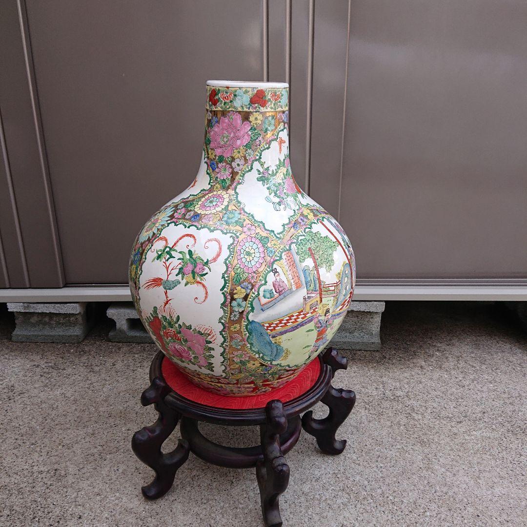 中国美術、飾壺中国華瓶、古美術特大