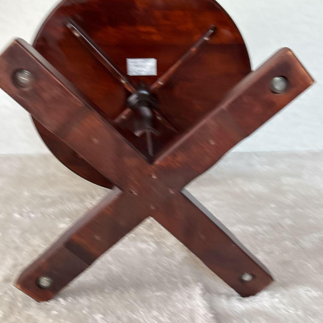 高級】クリエイトファニチャー 北海 カバ材 天然木 丸テーブル 民芸家具