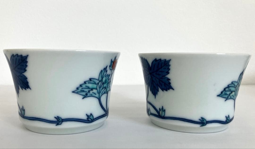 ④極美品★今泉今右衛門★4客★錦苺絵紅茶碗★カップ＆ソーサー★有田焼★ARITA