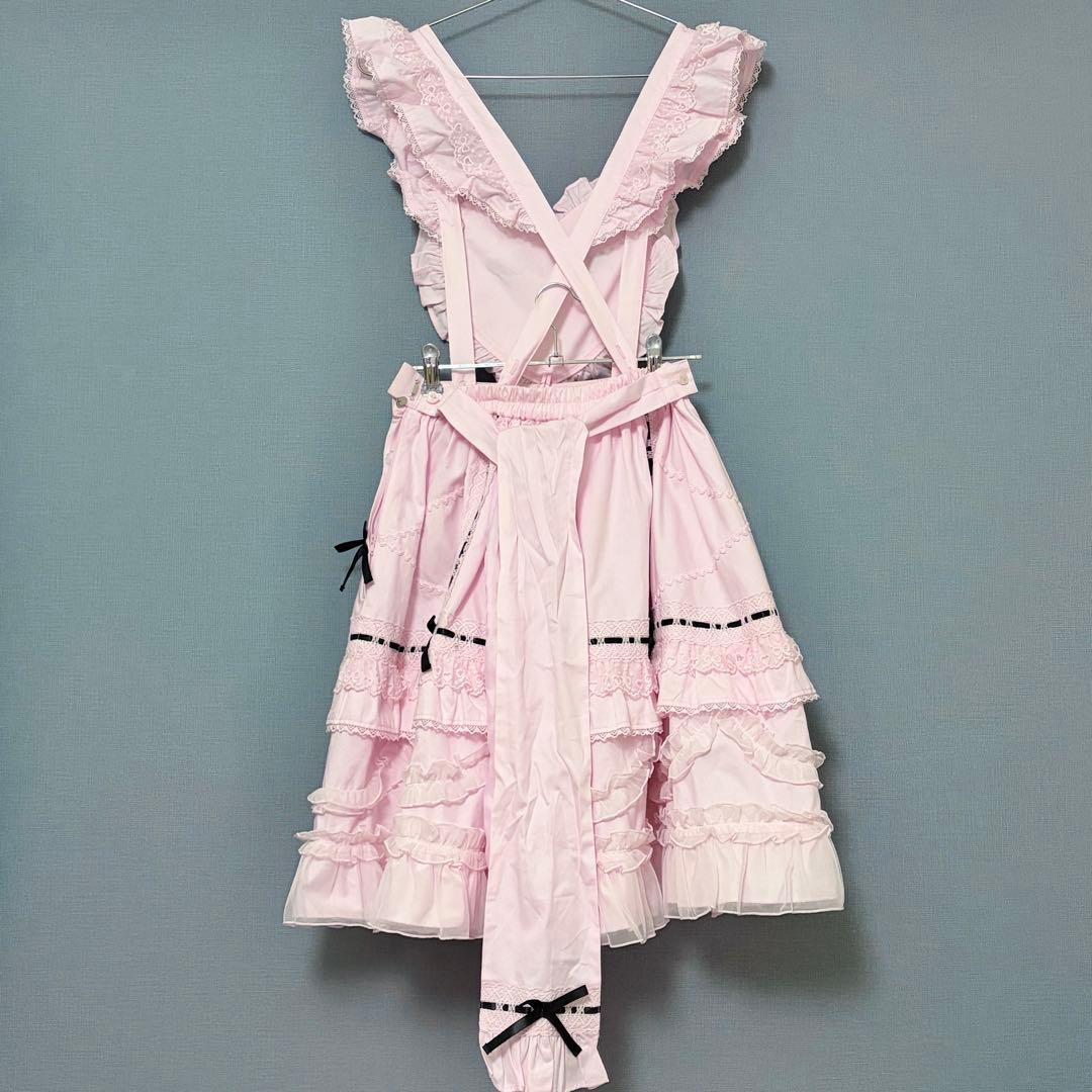 ハート胸当て付きスカート ピンク Angelic Pretty