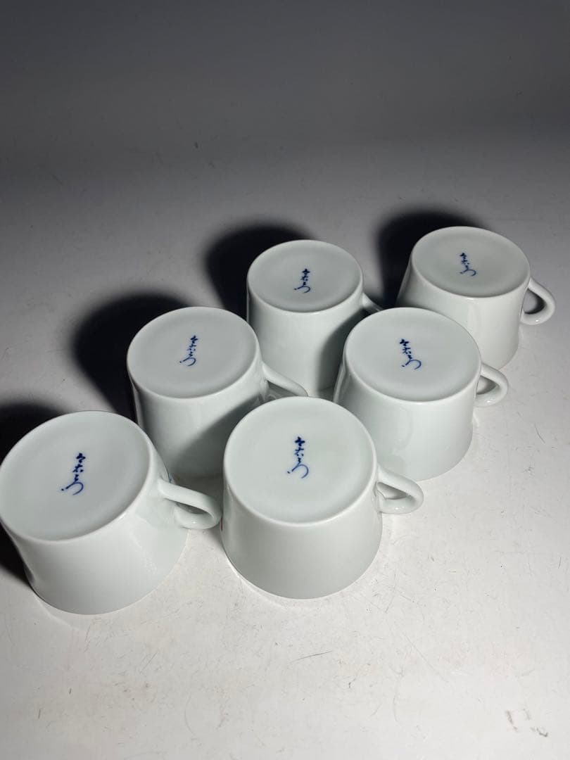 人間国宝　13代今泉今右衛門　紅茶碗六客　本人作