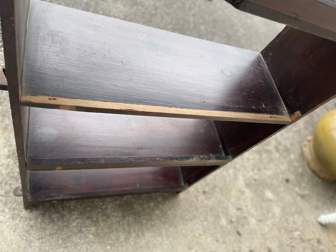 ①楔のオープンラック　古道具　アンティーク　昭和レトロ