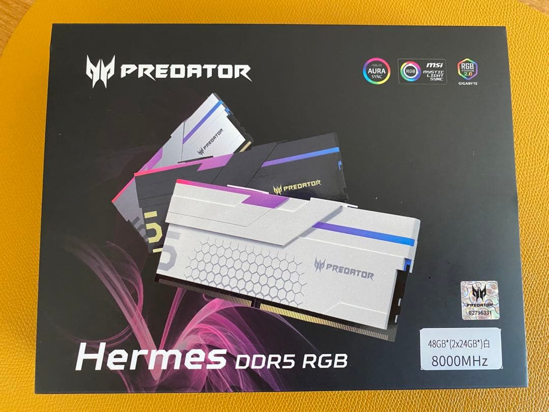 メモリー Predator Hermes DDR5 RGB 48GB 8000MHz