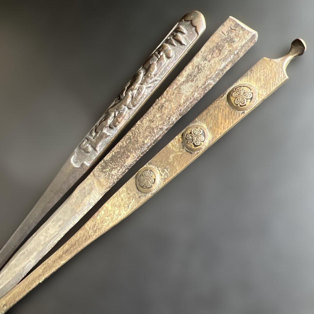 江戸時代　小柄、小刀3点セット　127g/19.5~21㎝東Y7-1024☆2F