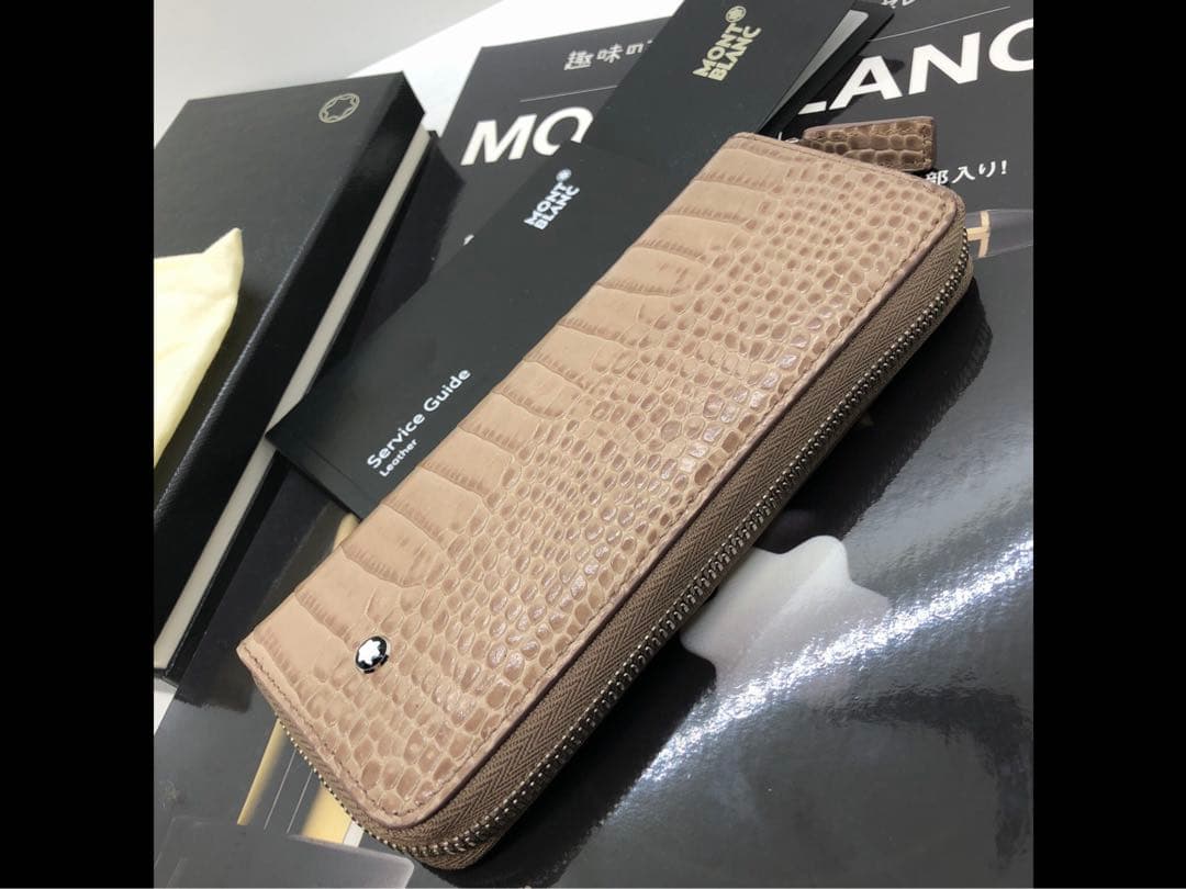 ⭐️モンブラン⭐️売切れの高品質アリゲーターデザイン・マイスター本革製ペンポーチ⭐️