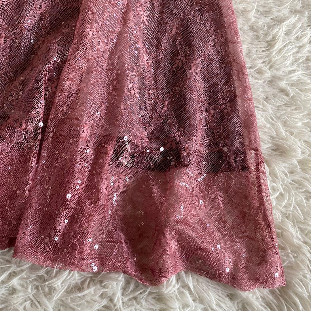 あはははは新品　snidel スナイデル　スパークルレースドレス　ピンク