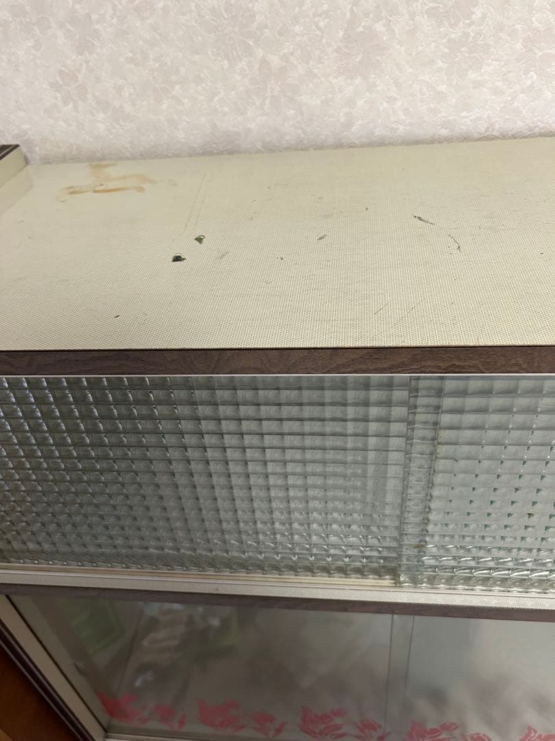 昭和レトロ ガラス扉収納棚 水屋　食器棚　引き取り可能