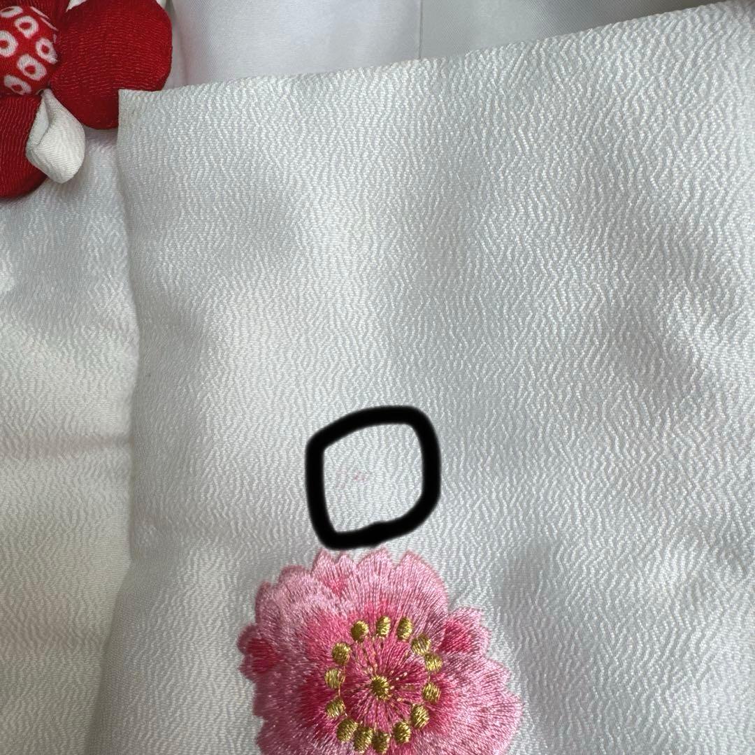 【七五三 3歳 女の子】京都花ひめ 8点フルセット 被布疋田柄 赤白ピンク