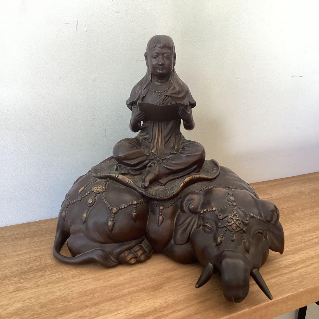 銅造普賢菩薩騎象像　時代物　仏教美術　金属工芸品　銅製