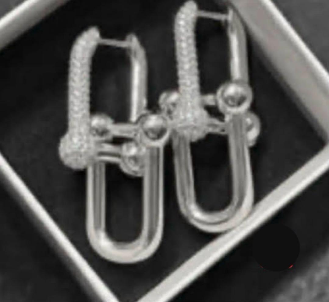 ハイクオリティ　モアサナイト　ハードウェア　シルバー ピアス