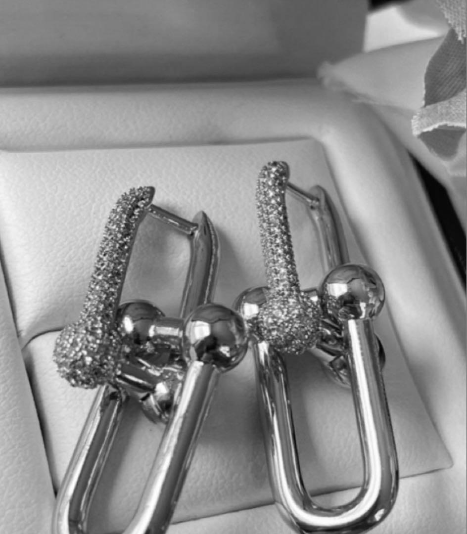 ハイクオリティ　モアサナイト　ハードウェア　シルバー ピアス