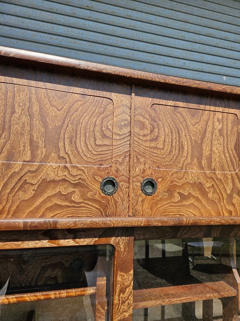 美しい杢目の茶箪笥 桐 水屋箪笥 木製 和家具 和モダン 昭和レトロ 古民家