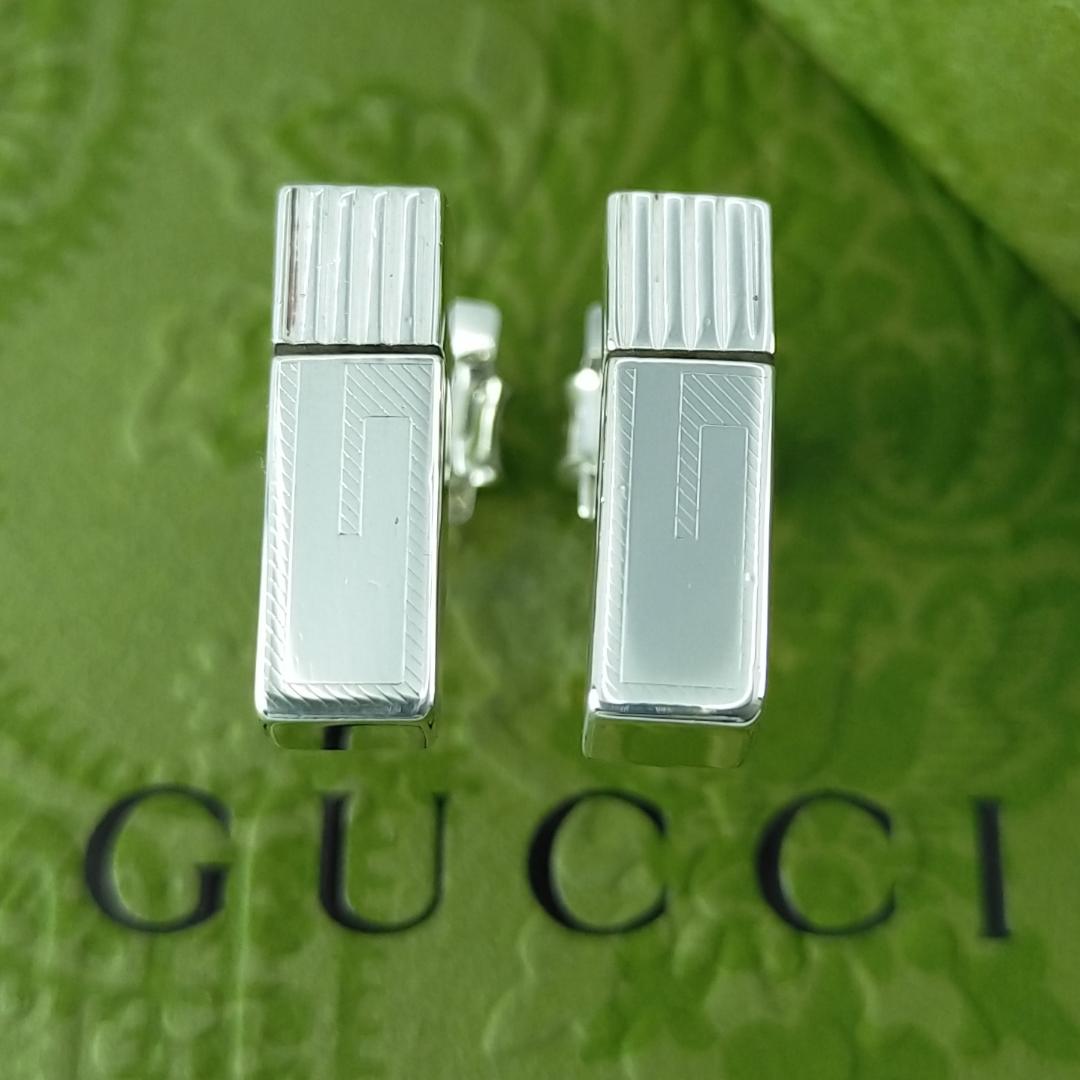 ◇【GUCCI】Gロゴ　ブロック　スクエア　ピアス　1784