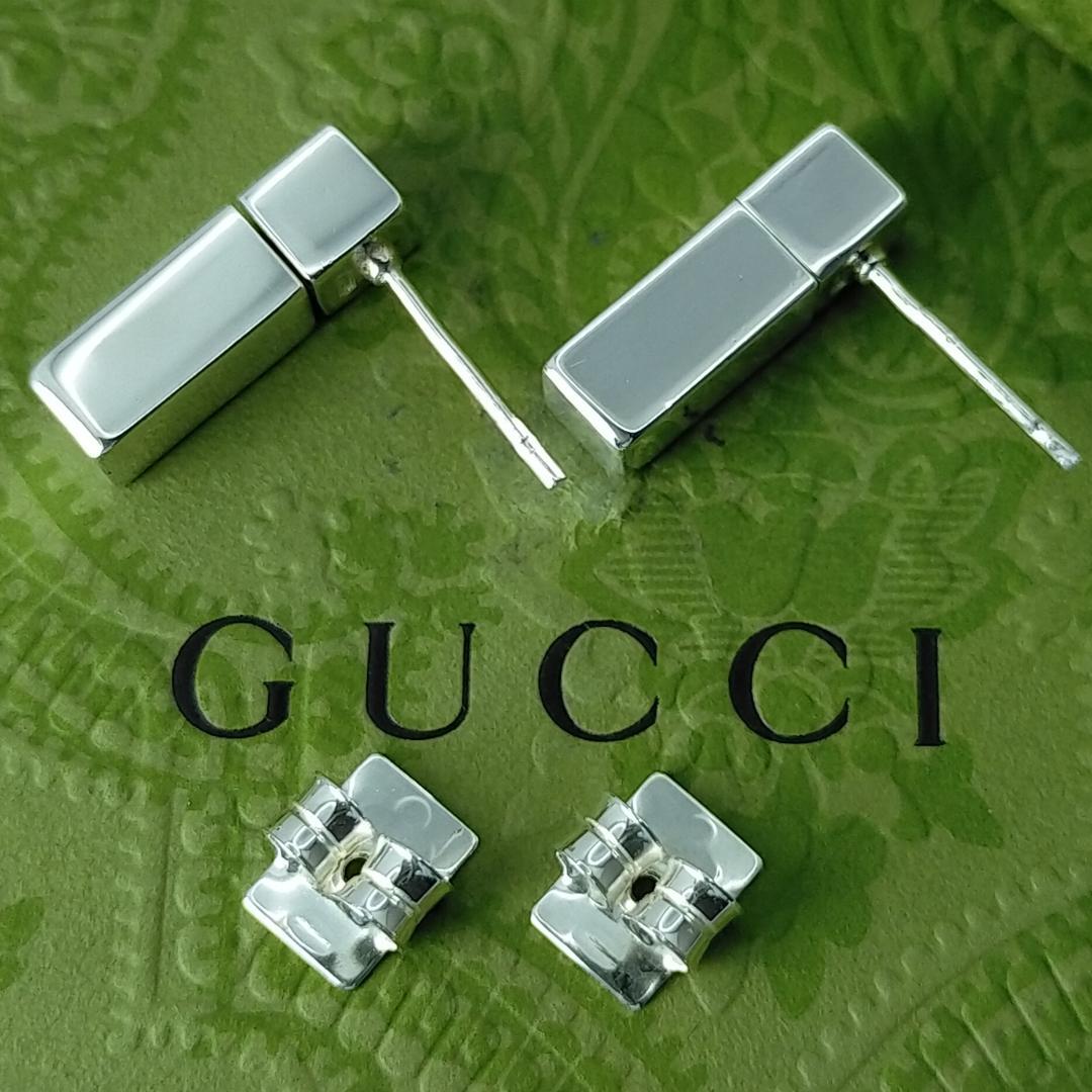◇【GUCCI】Gロゴ　ブロック　スクエア　ピアス　1784