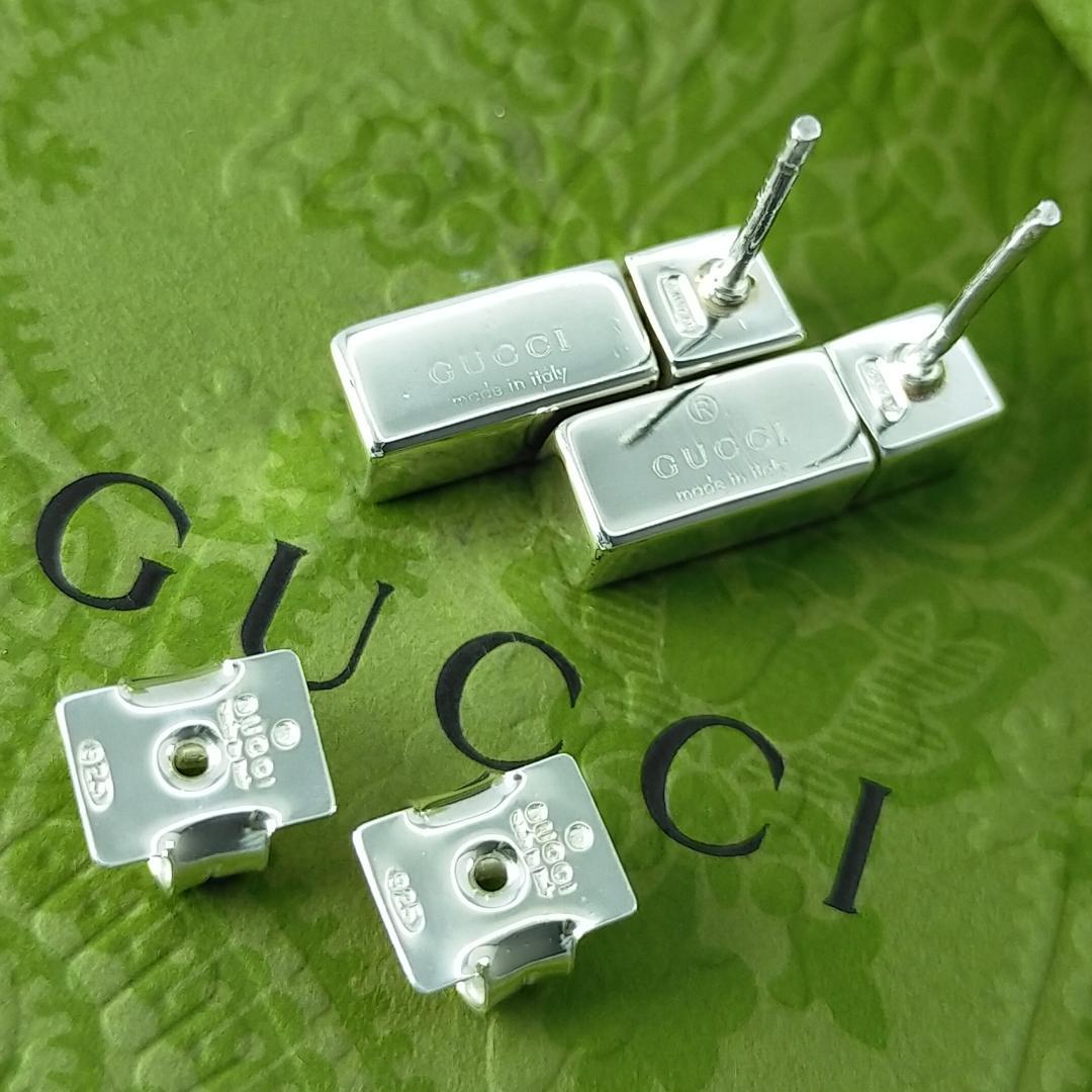 ◇【GUCCI】Gロゴ　ブロック　スクエア　ピアス　1784