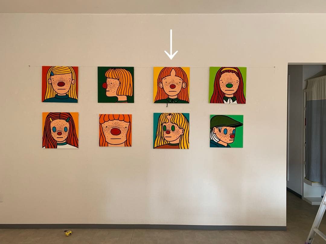 原画　アクリル画 サイン入り ●Kaoruko Negishi● 紐付き