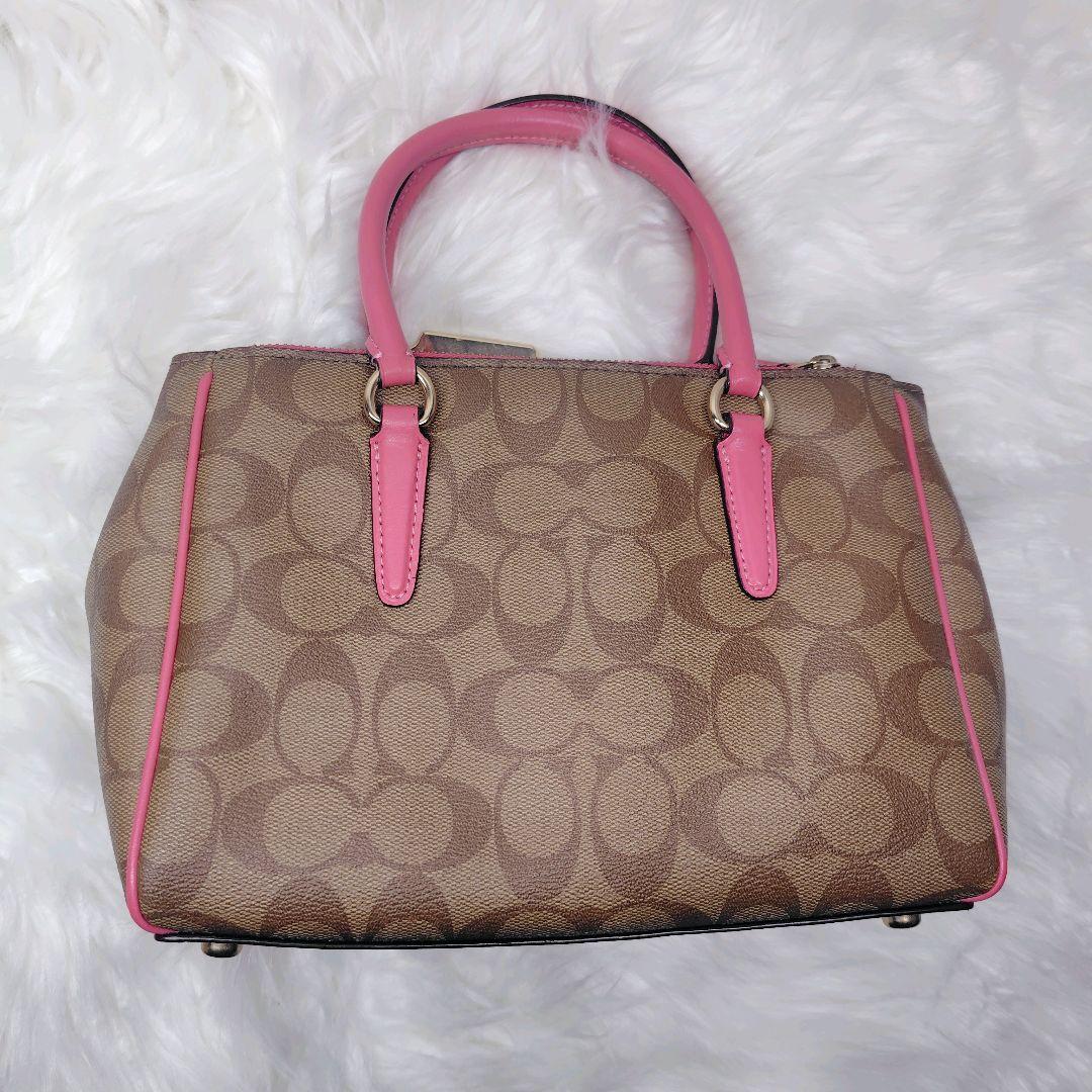 COACH　ハンドバッグ 2WAY　PVC　レザー トート　ピンク