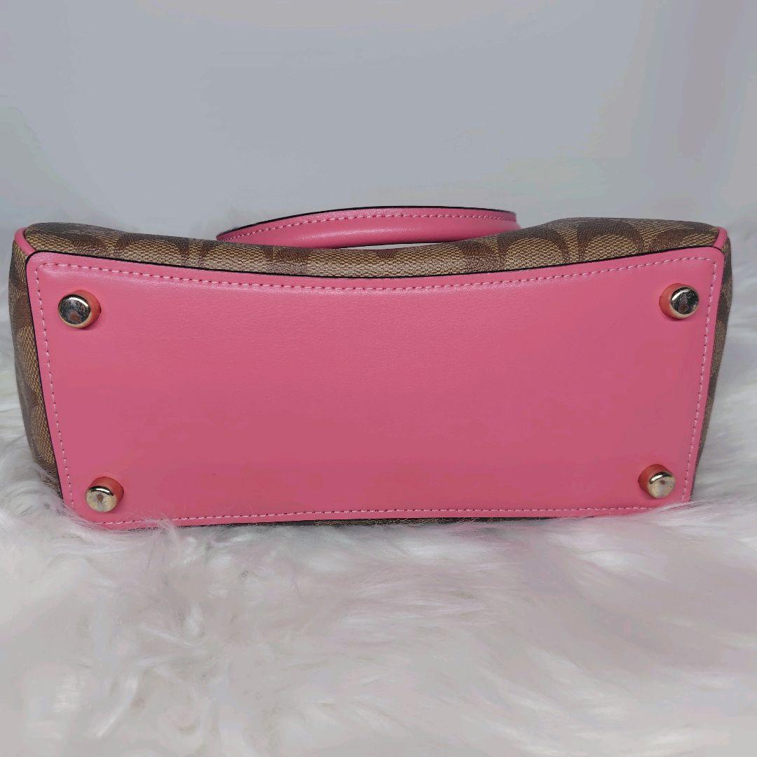 COACH　ハンドバッグ 2WAY　PVC　レザー トート　ピンク