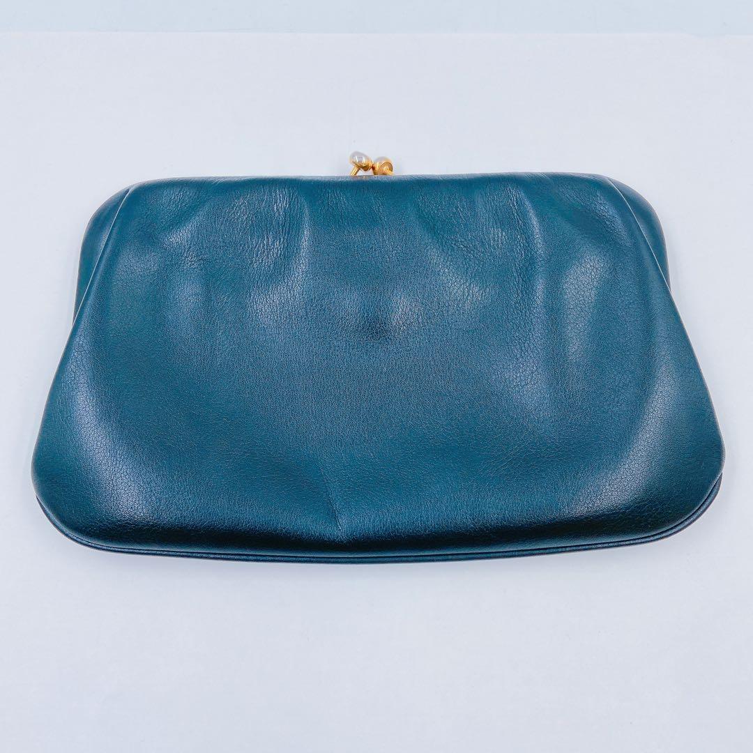 9FM87 CELINE セリーヌ がま口 ショルダーバッグ トリオンフ 黒