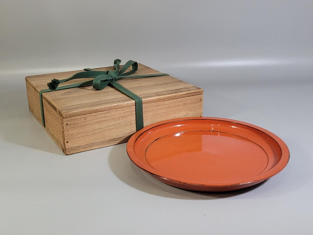 根来塗 丸盆 時代物 古美術 DT242