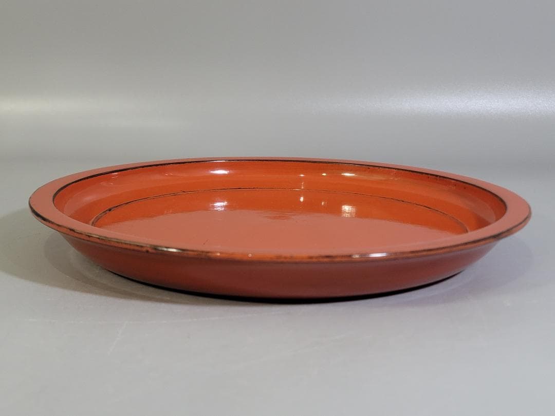 根来塗 丸盆 時代物 古美術 DT242