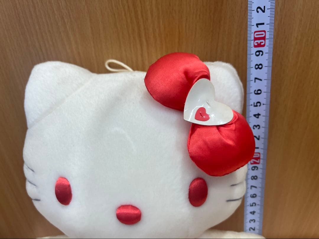 【レトロ・希少】ハローキティ ハートリボンぬいぐるみ 約30cm／サンリオ
