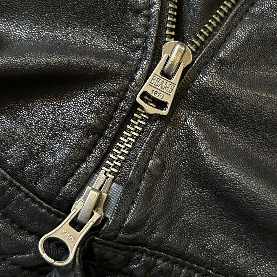 美品 The Beams シングル ライダース レザー ジャケット やぎ革